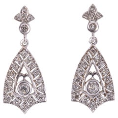 Art Deco Style Diamond Dangle Earrings