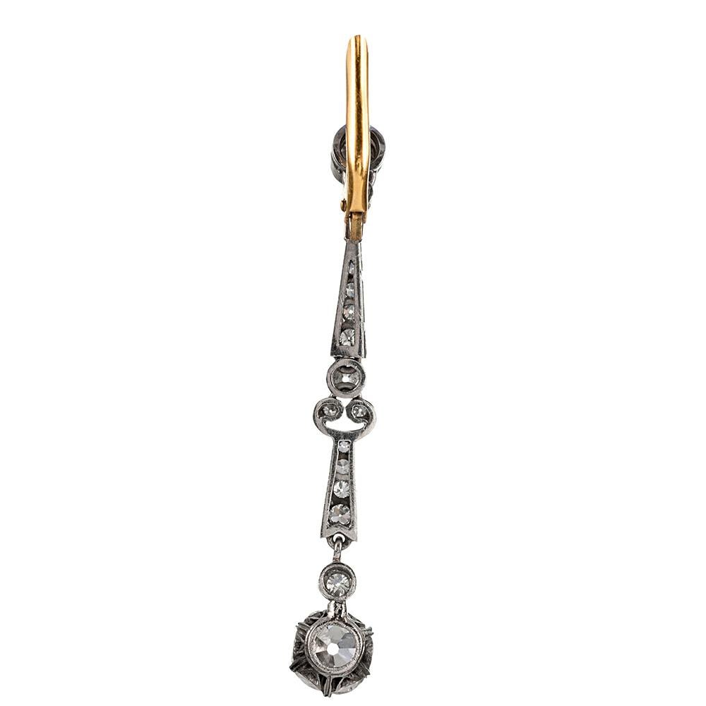 Women's Art Deco Style Diamond Drop Earrings