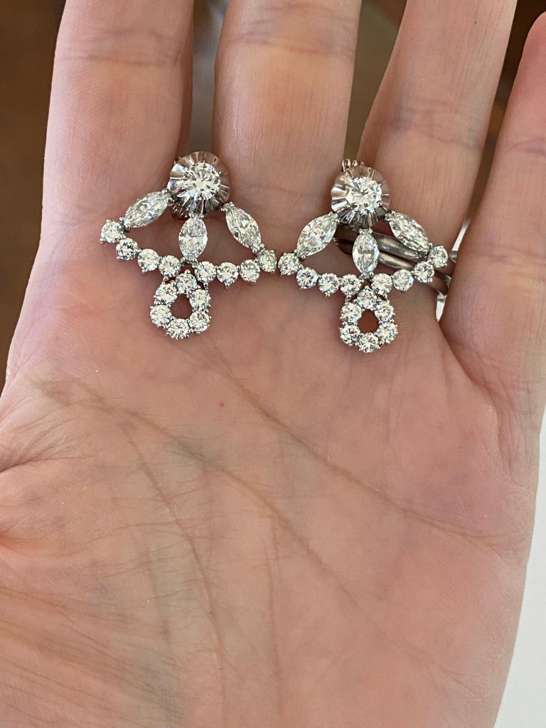 Art Deco Style Diamond Earrings For Sale at 1stDibs