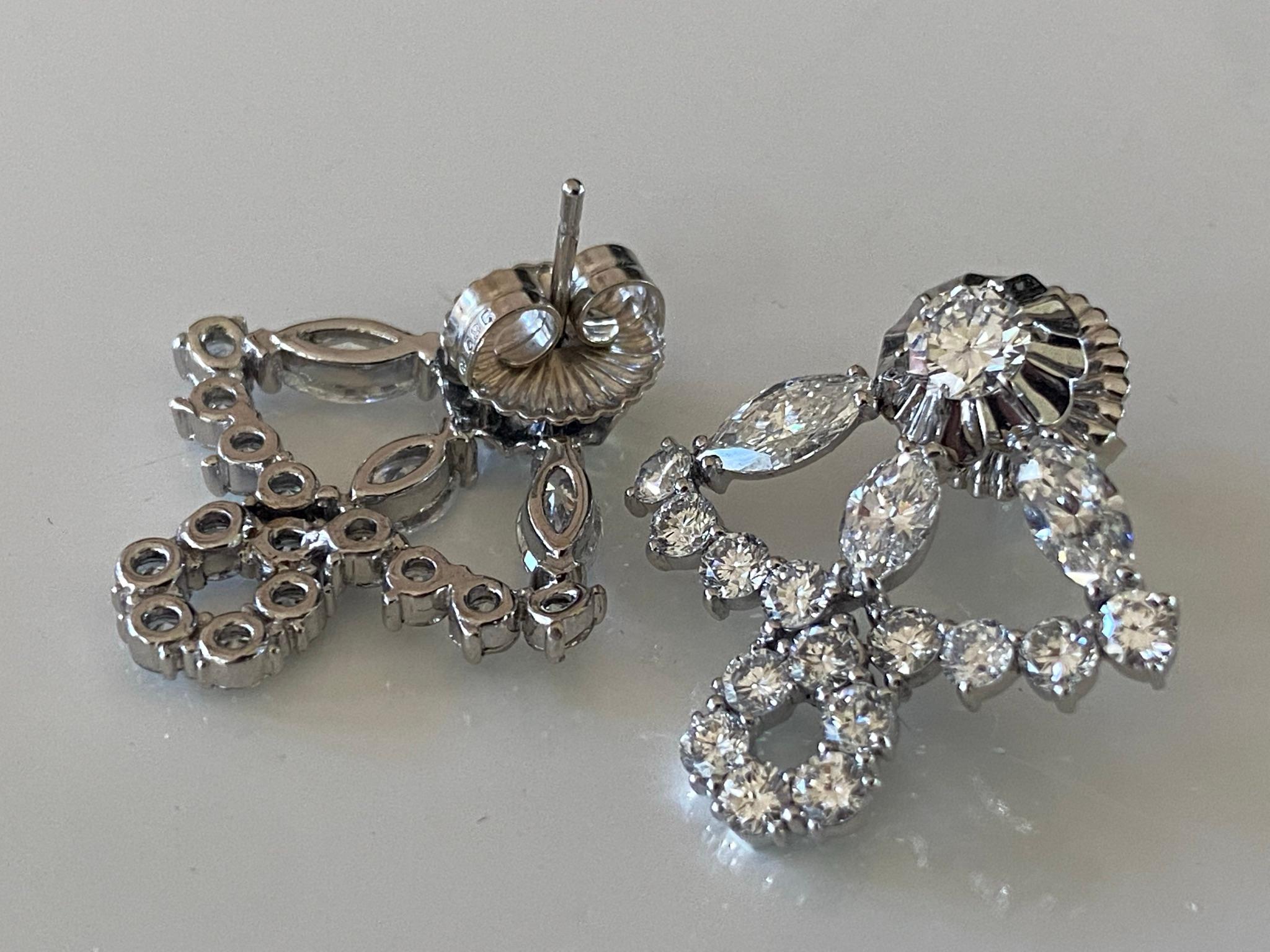 Art Deco Style Diamond Earrings  For Sale 2