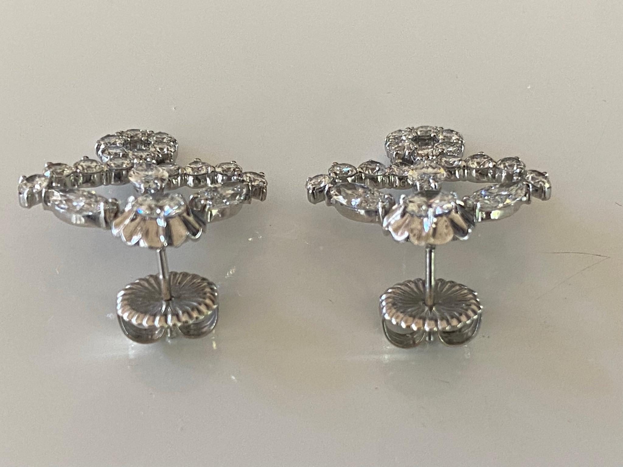 Boucles d'oreilles en diamant de style Art déco  en vente 3