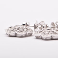 Art Deco Style Diamond Earrings in 18 Carat White Gold