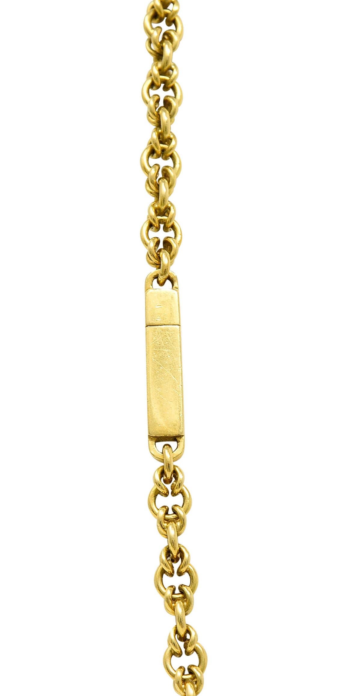 Art Deco Style Diamond Enamel 18 Karat Gold Flapper Golfer Sautoir Necklace 6