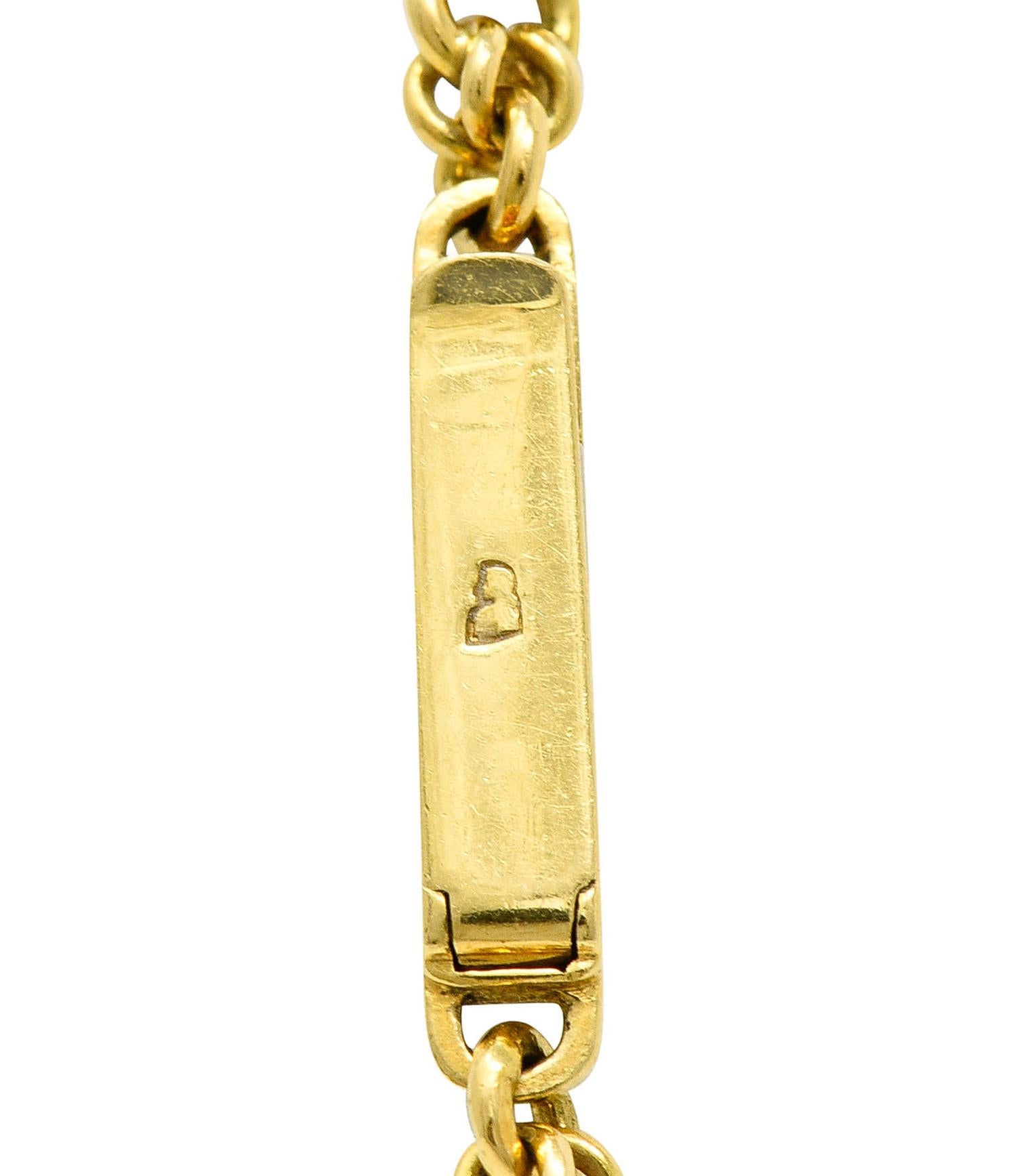 Art Deco Style Diamond Enamel 18 Karat Gold Flapper Golfer Sautoir Necklace 3