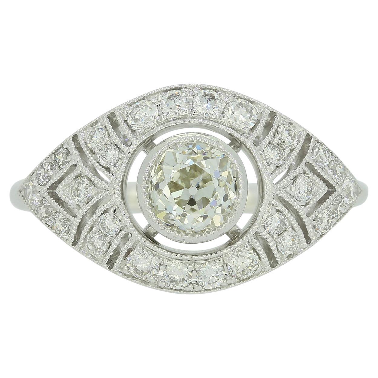 Art Deco Style Diamond Filigree Ring