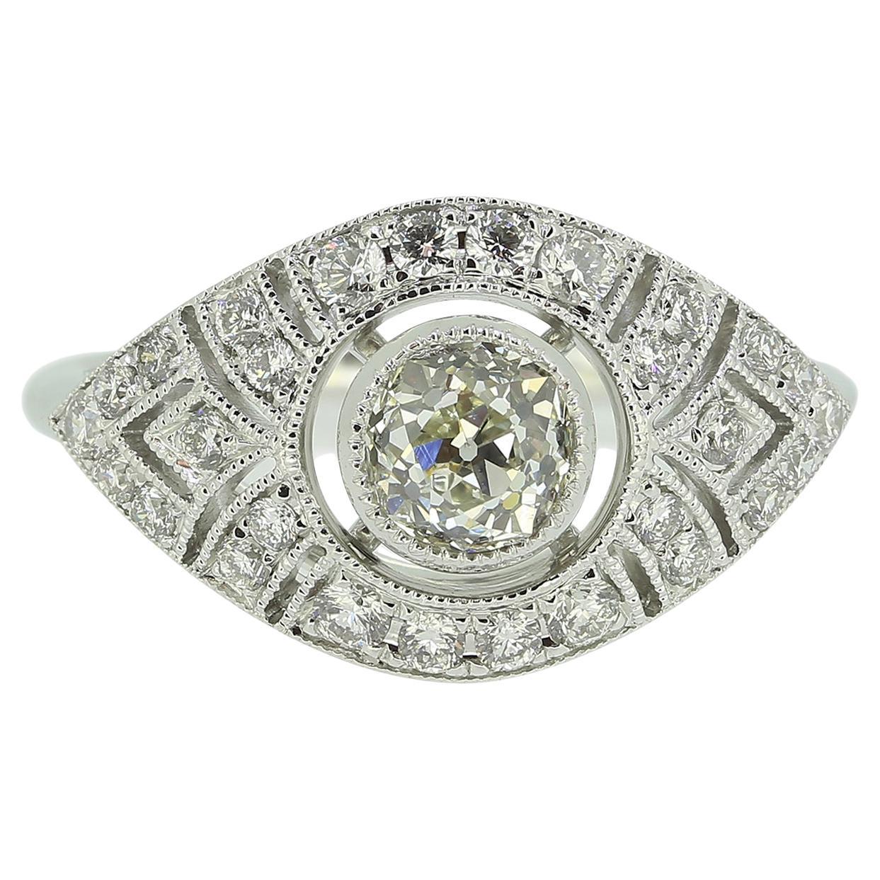 Art Deco Style Diamond Filigree Ring