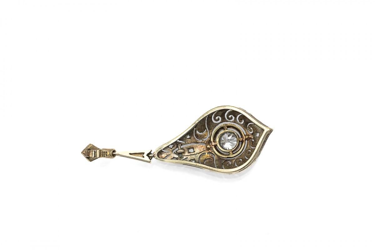 Pendentif en diamant de style Art déco Bon état - En vente à Chorzów, PL