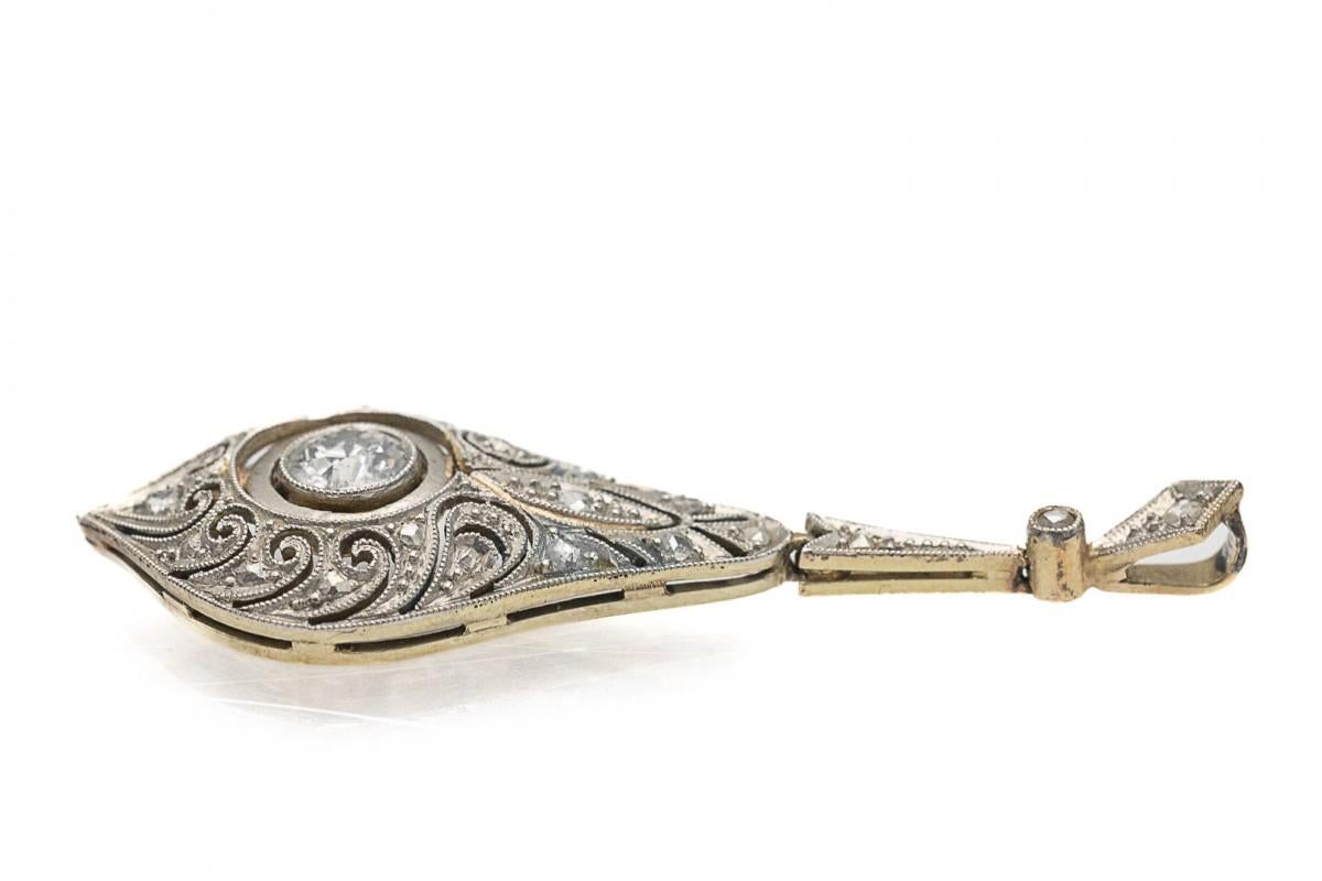 Pendentif en diamant de style Art déco Unisexe en vente