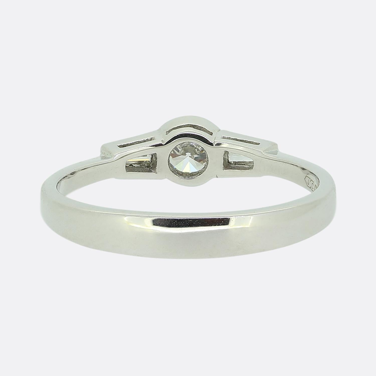 Anello con diamante in stile Art Déco In condizioni buone in vendita a London, GB