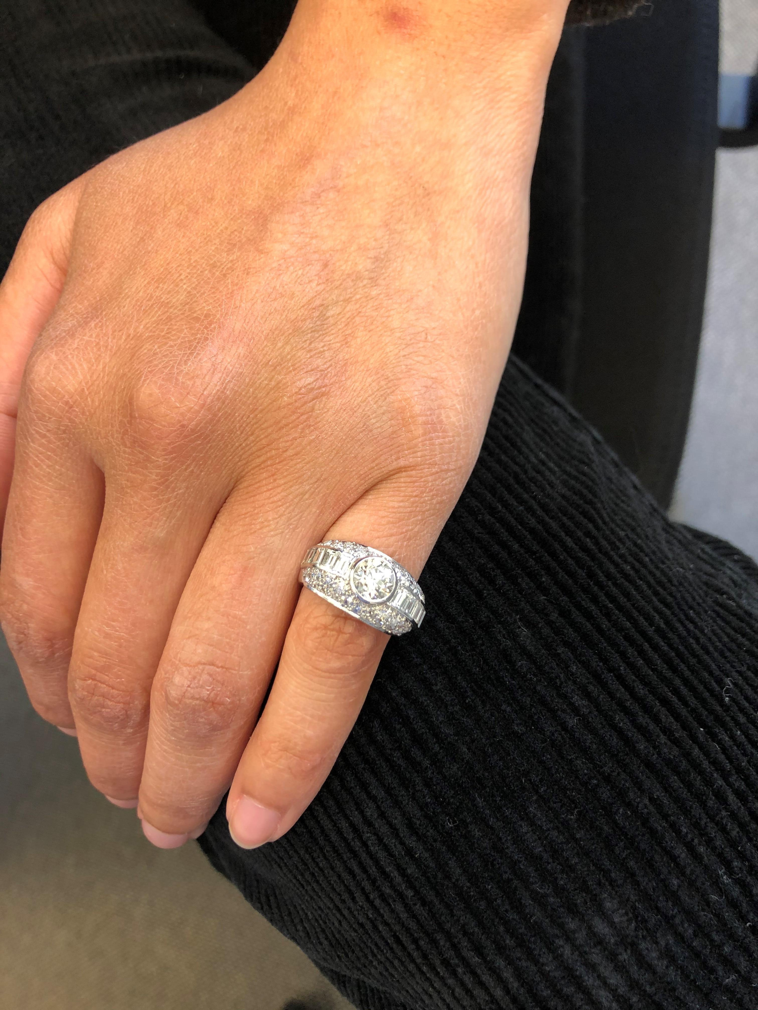 Art Deco Style Diamond Ring in Platinum 950 6