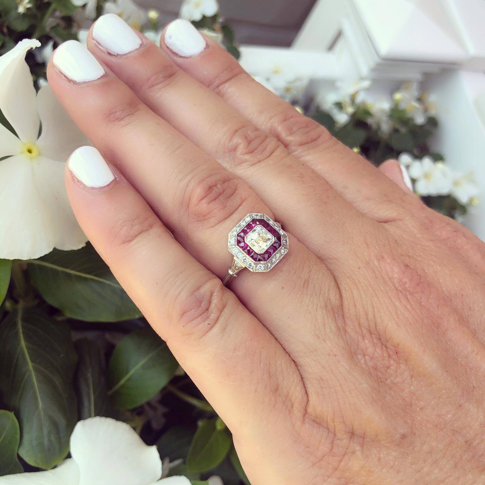 art deco vintage ruby rings