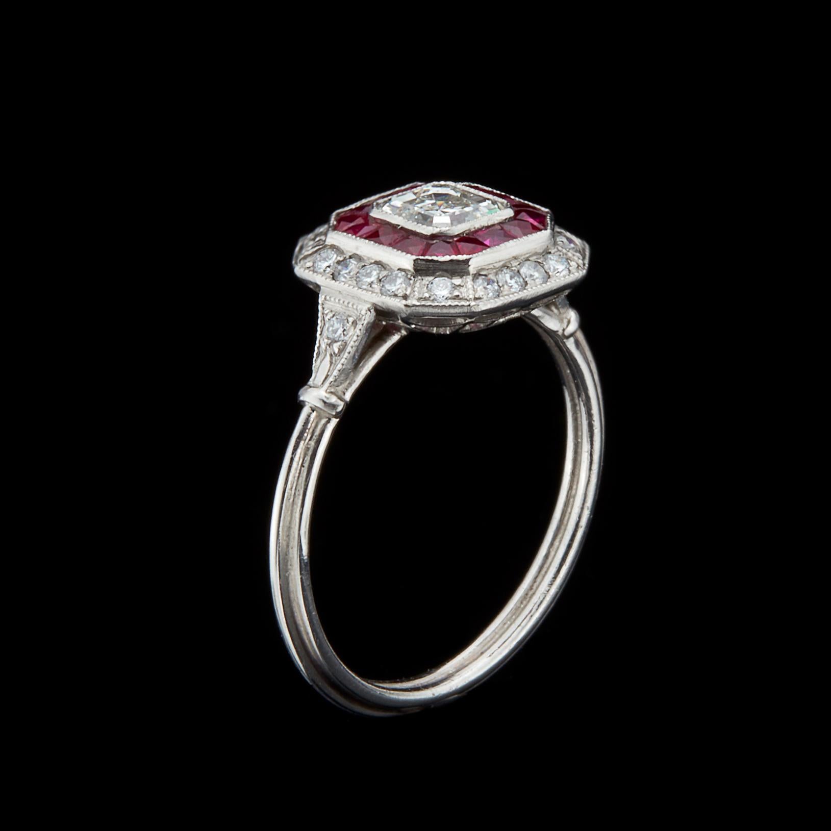 art deco ruby and diamond ring
