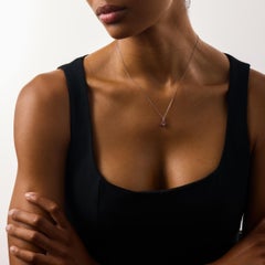Collana con ciondolo in stile Art Deco con diamante e rubino in platino e oro bianco 14 carati