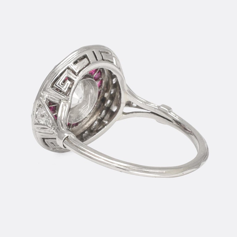 Art Deco Style Diamond Ruby Target Ring at 1stDibs | diamond art target ...