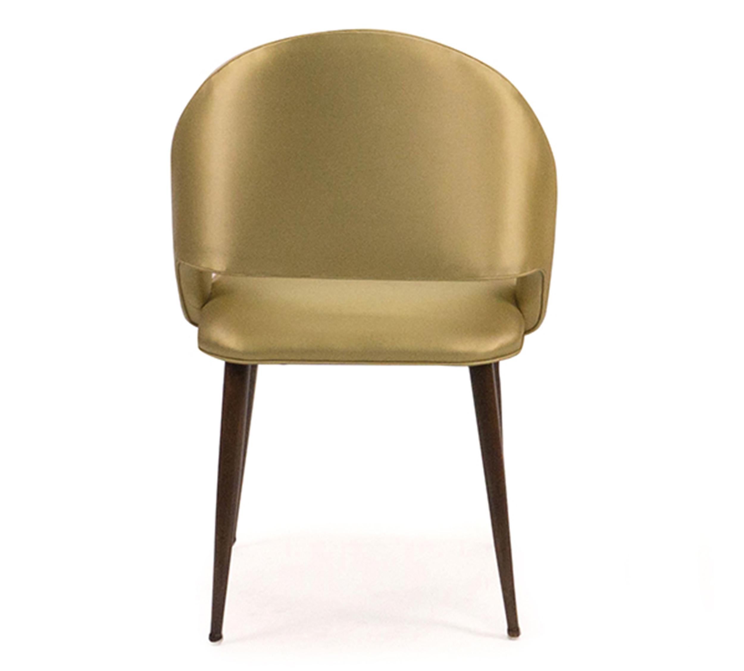Tacheté Chaise de salle à manger de style Art déco avec pieds ronds et tissu d'ameublement en vinyle « personnalisable » en vente