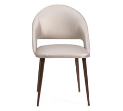 Esszimmerstuhl im Art-Déco-Stil mit runden Beinen und Vinylpolsterung „Customizable“