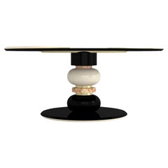 Art Deco Style Dining Table in High Gloss French Lacquer