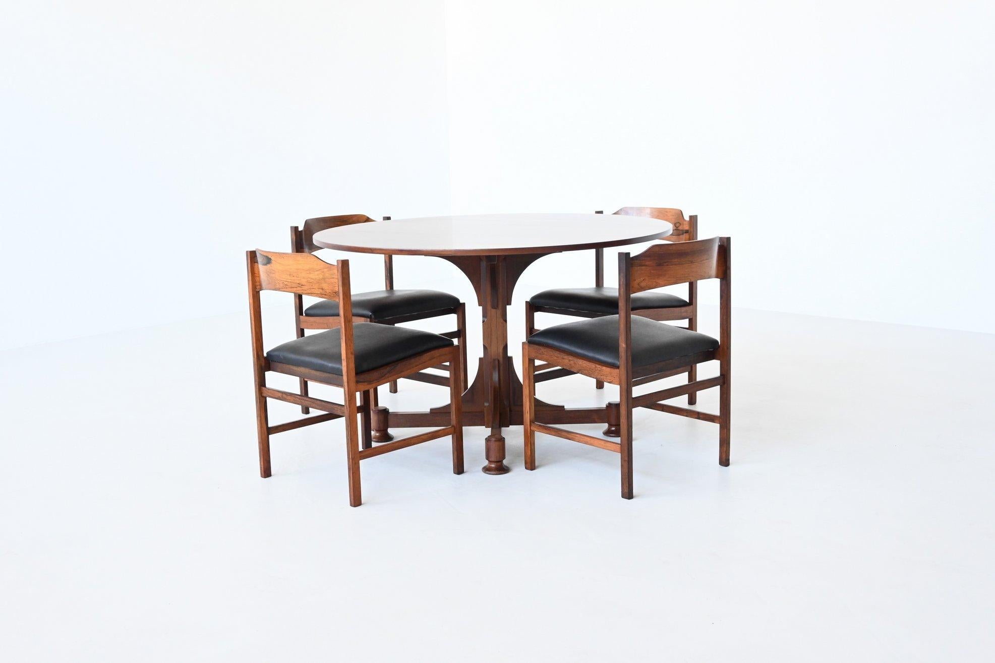 Art Deco Style Dining Table in Rosewood, Italy 1960 11