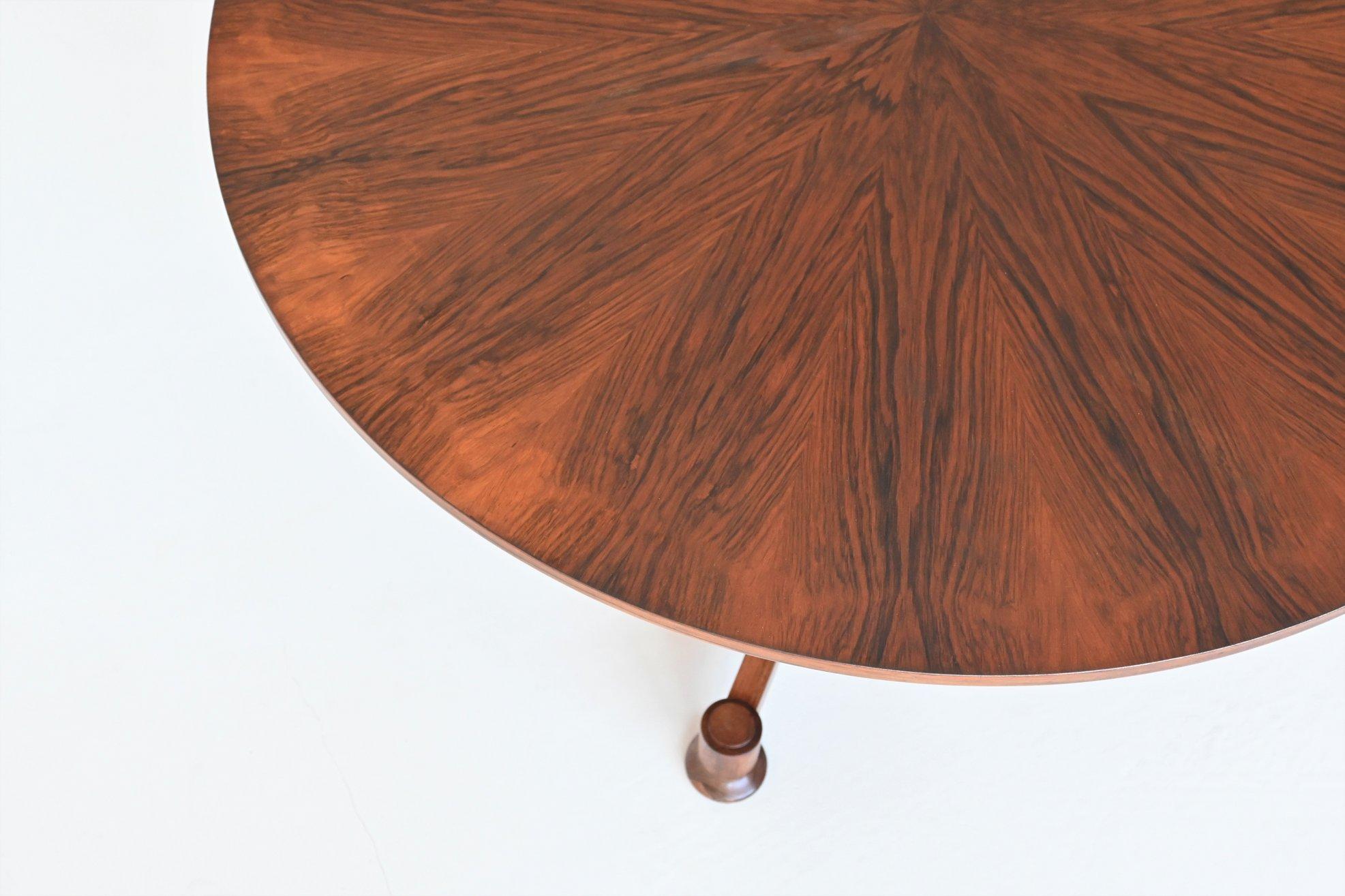 Mid-20th Century Art Deco Style Dining Table in Rosewood, Italy 1960