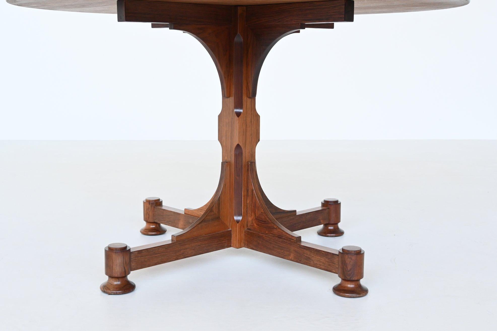 Art Deco Style Dining Table in Rosewood, Italy 1960 3
