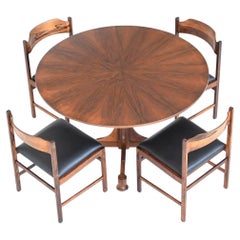 Art Deco Style Dining Table in Rosewood, Italy 1960
