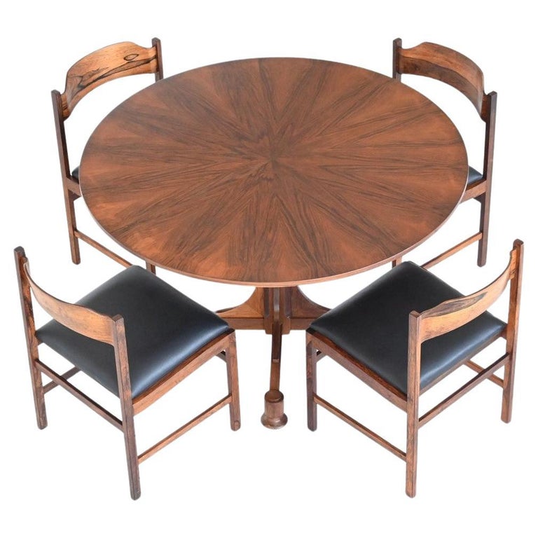 Art Deco Style Dining Table in Rosewood, Italy 1960 For Sale at 1stDibs