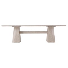 Art Deco Style Dining Table, Light Oak