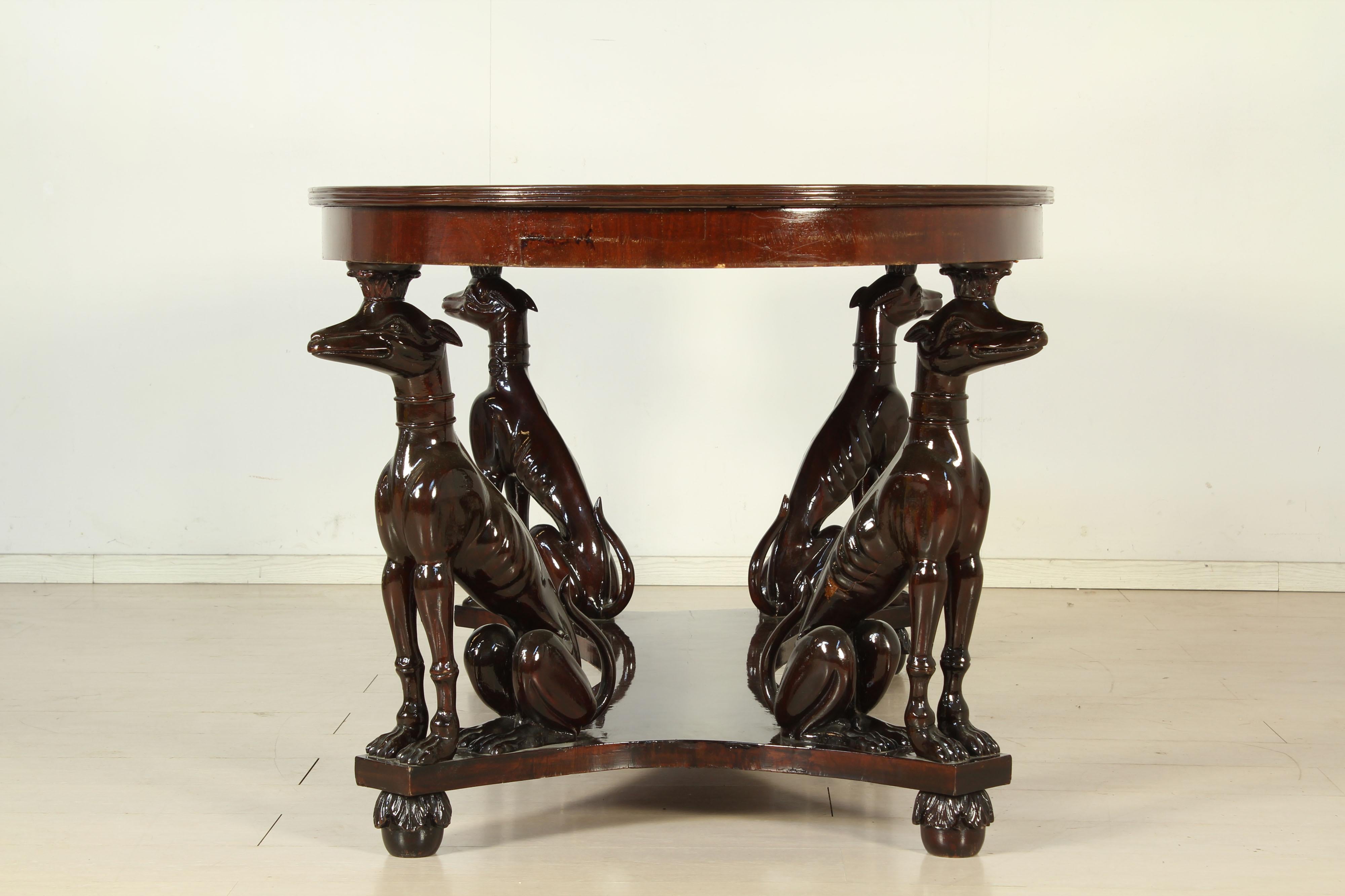 Art Deco Style Dining Table with Greyhounds, 1947 6