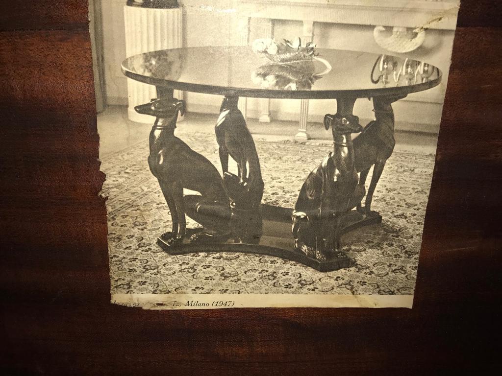Art Deco Style Dining Table with Greyhounds, 1947 8