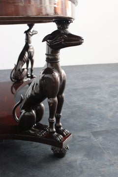 Art Deco Style Dining Table with Greyhounds, 1947