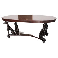 Art Deco Style Dining Table with Greyhounds, 1947