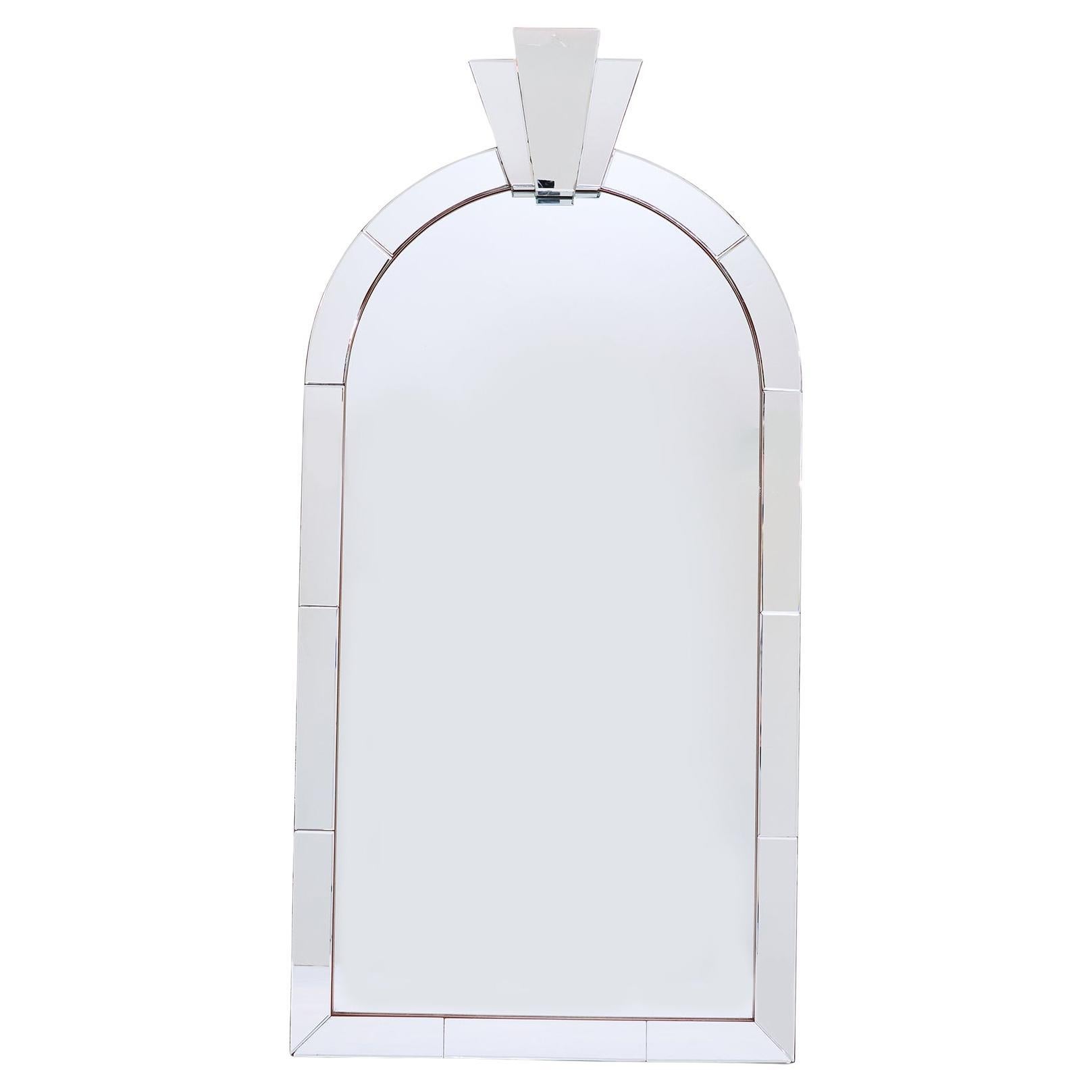 Specchio da parete "Dome Top" in stile Art Deco di Karl Springer