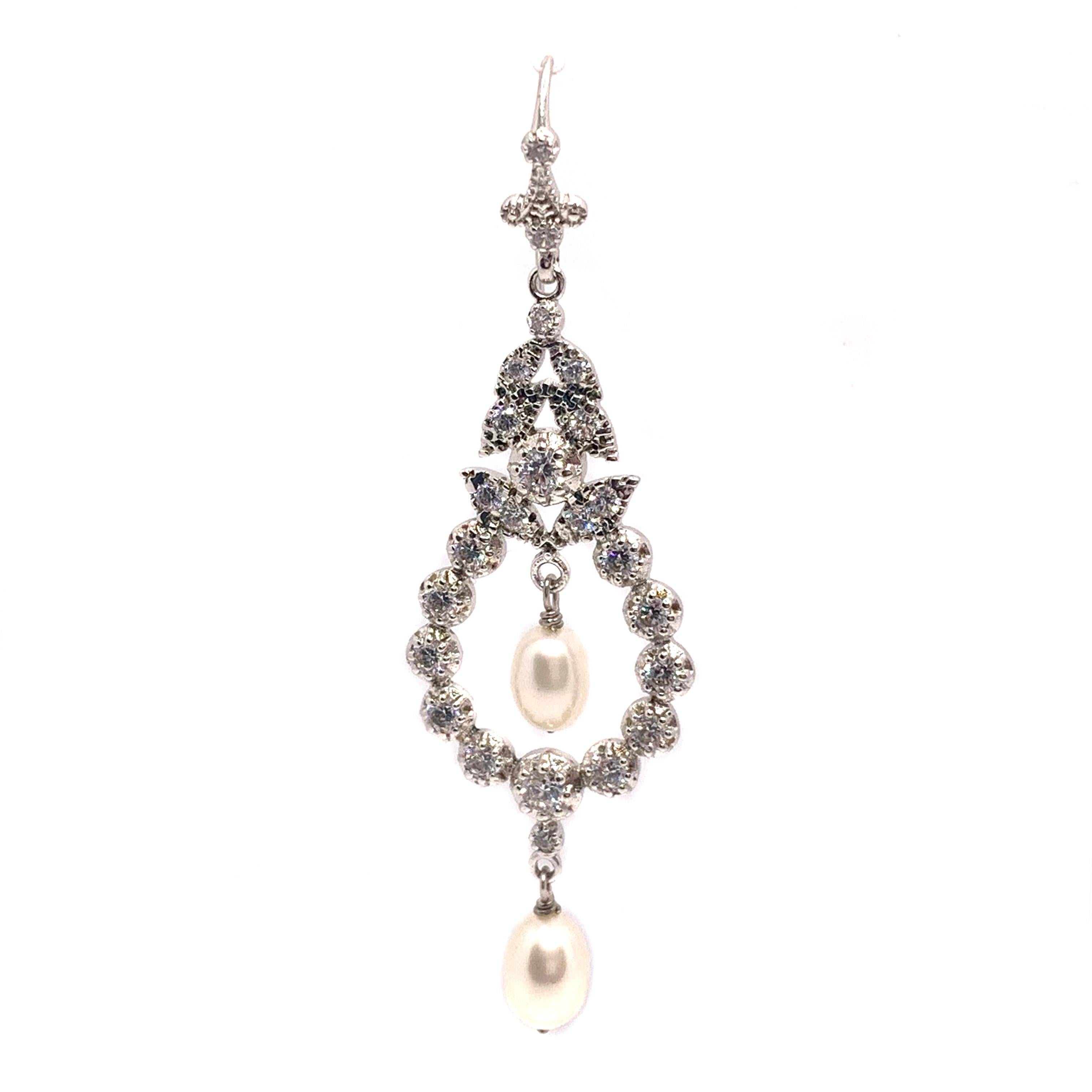 pearl drop chandelier earrings