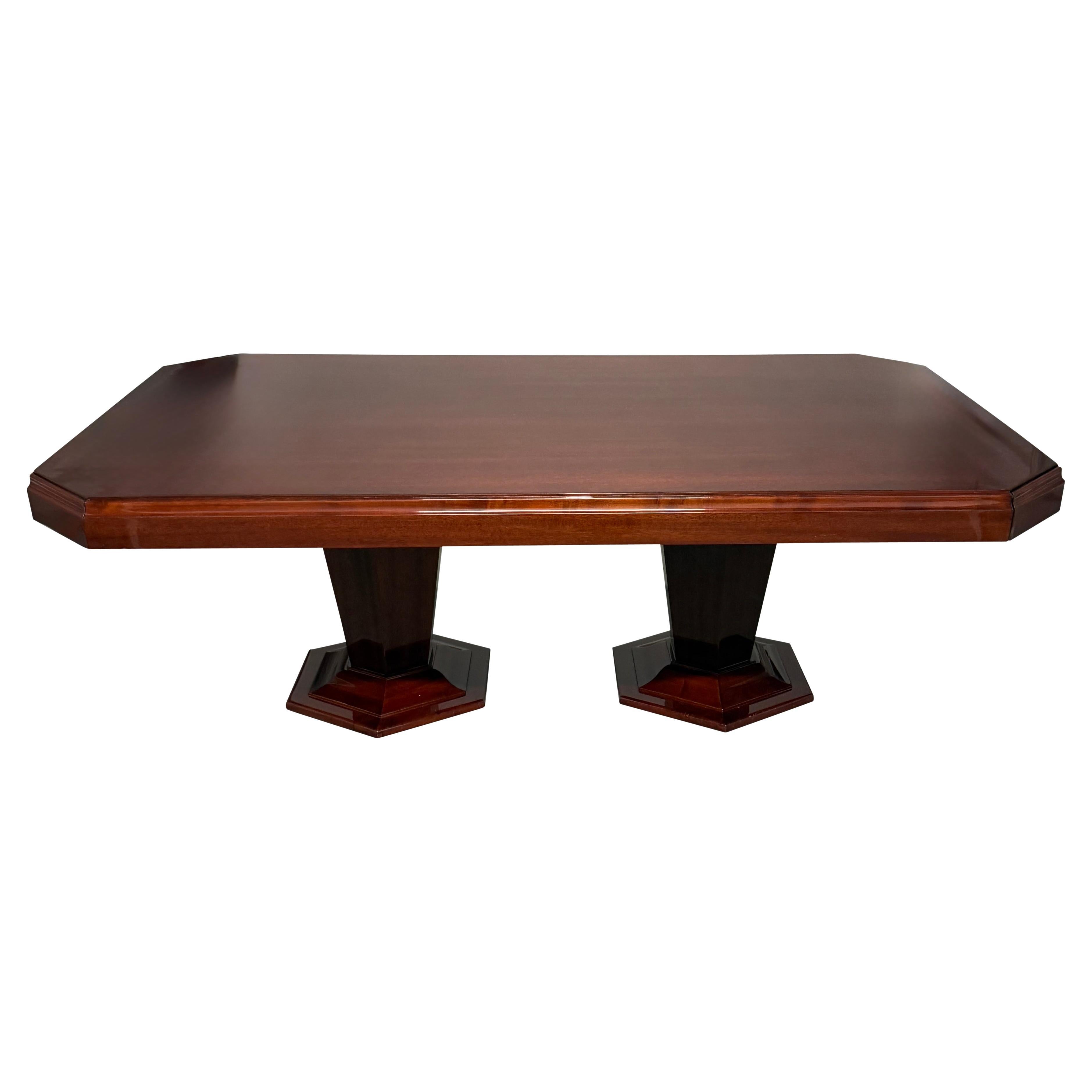 Art Deco Style Double Pedestal Dining Table