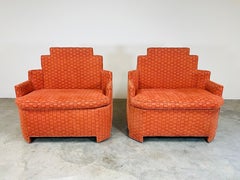 Art-Deco Style Double Wide Skyscraper End Or Easy Chairs After Paul T. Frankl