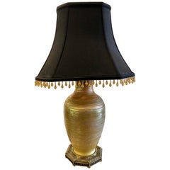 Art Deco Style Durand Fashion Art Glass Table Lamp with Custom Shade