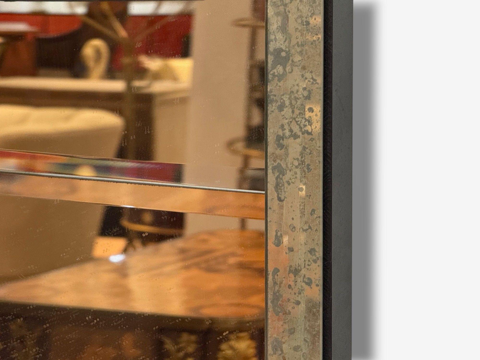 Art Deco Style, Eglomise Glass, Beveled Mirror, Monumental Wall Mirrors, 1960s For Sale 3