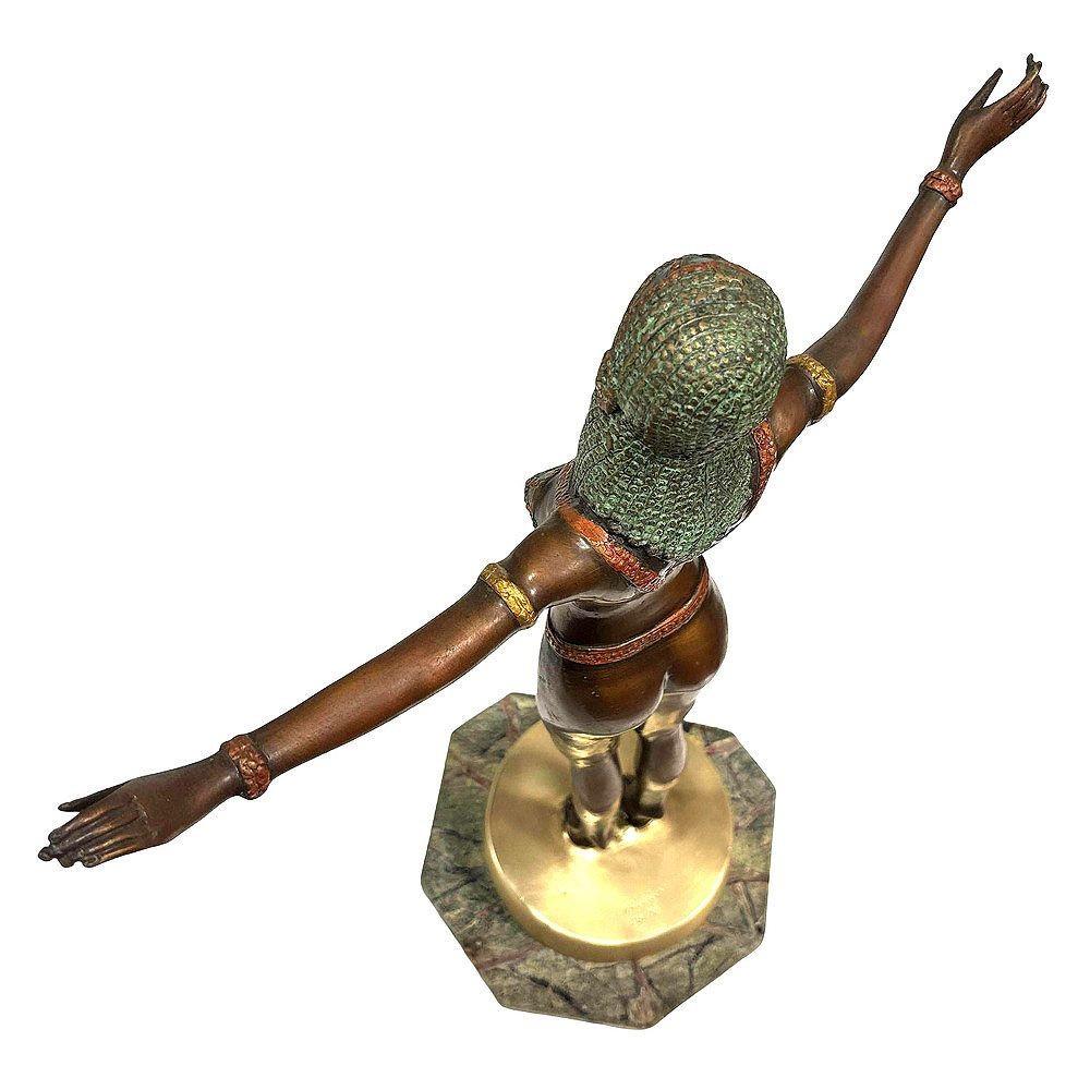 American Art Deco Style Egyptian Belly Dancer Bronze Sculpture on Marble Base by Marius For Sale
