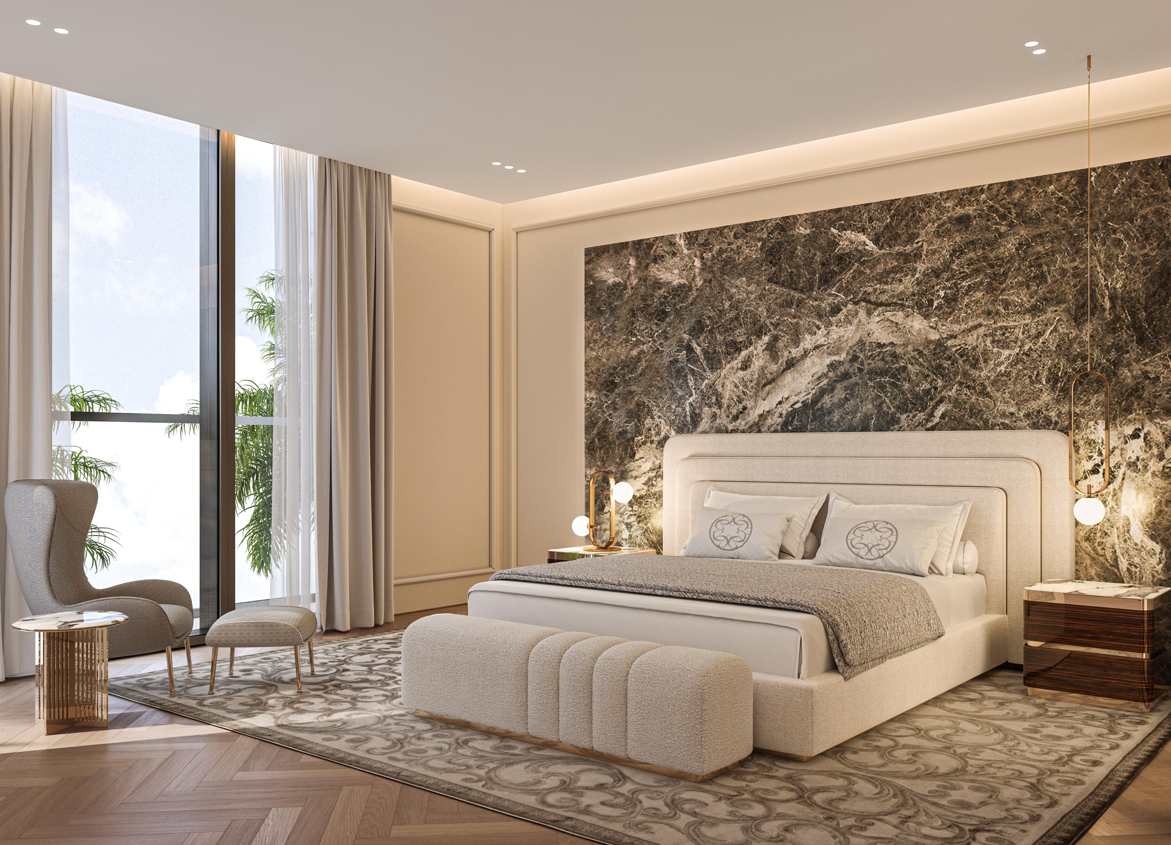 Art Déco Style Elie Saab Maison Tête de lit 100% laine Voyage Royal Bed Italy en vente 3
