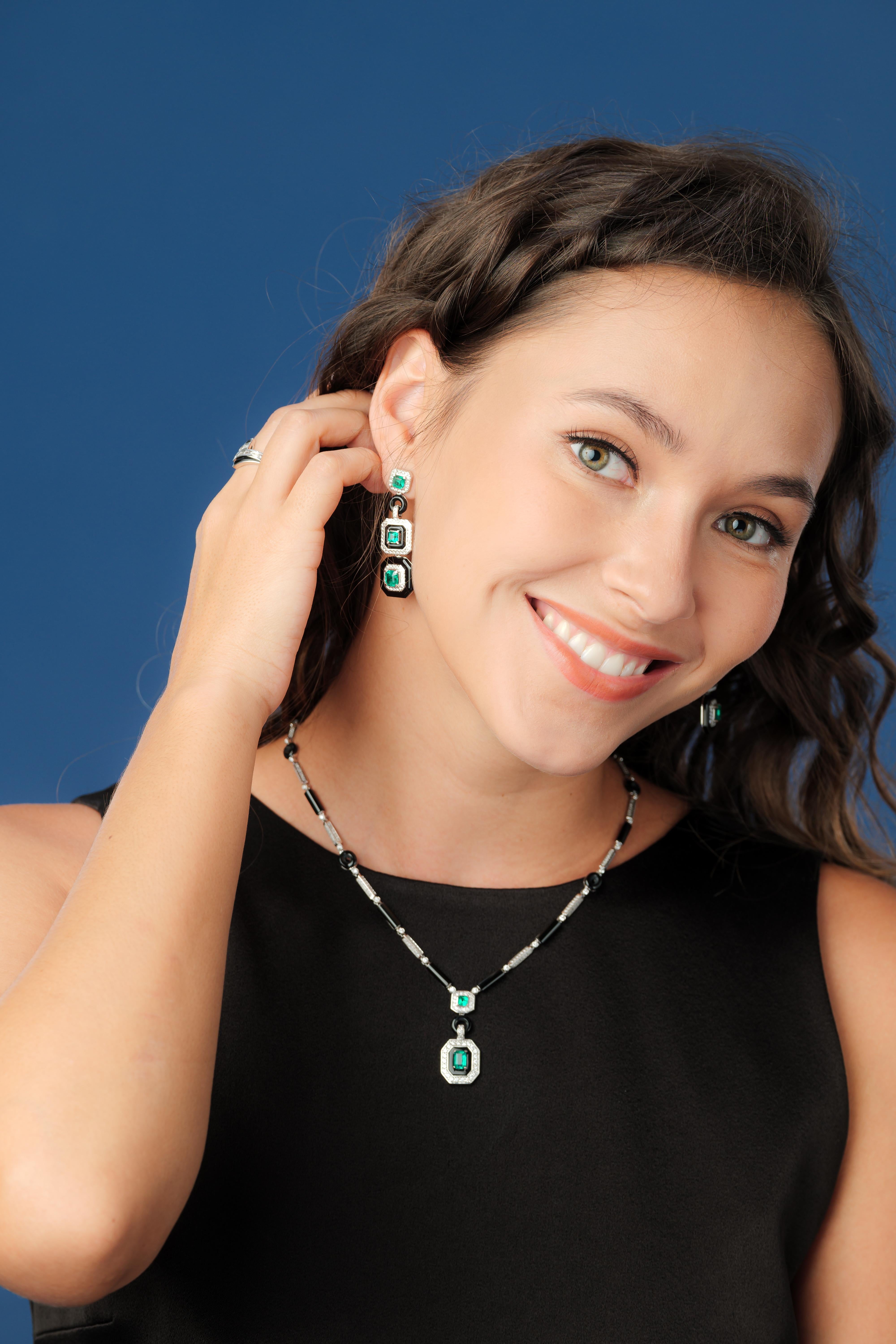 black onyx earrings with diamonds