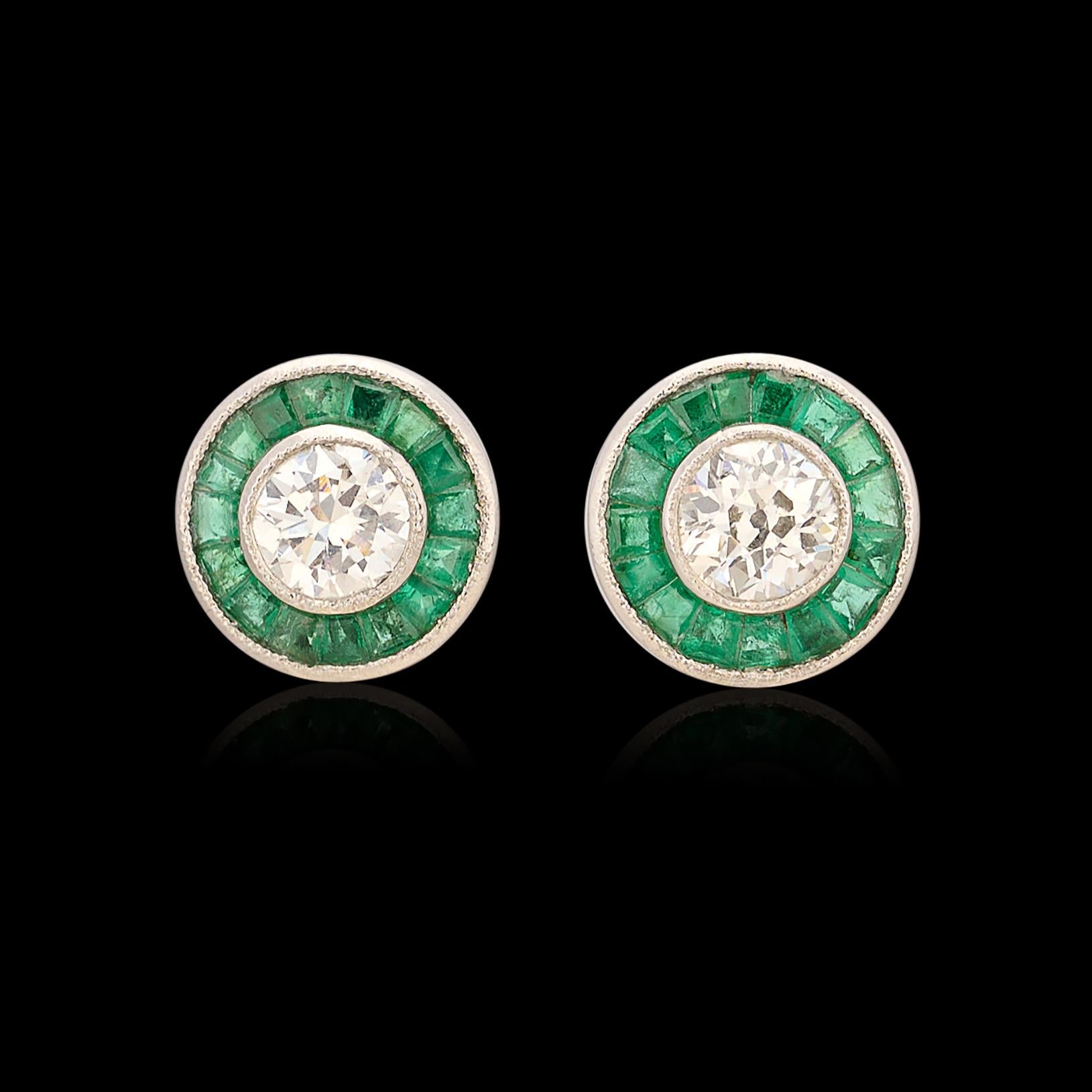 emerald art deco earrings