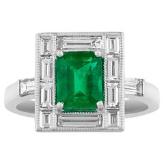 Art Deco-Style Emerald Ring, 1.46 carats