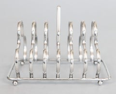 Bandeja para tostadas de plata inglesa estilo Art Déco