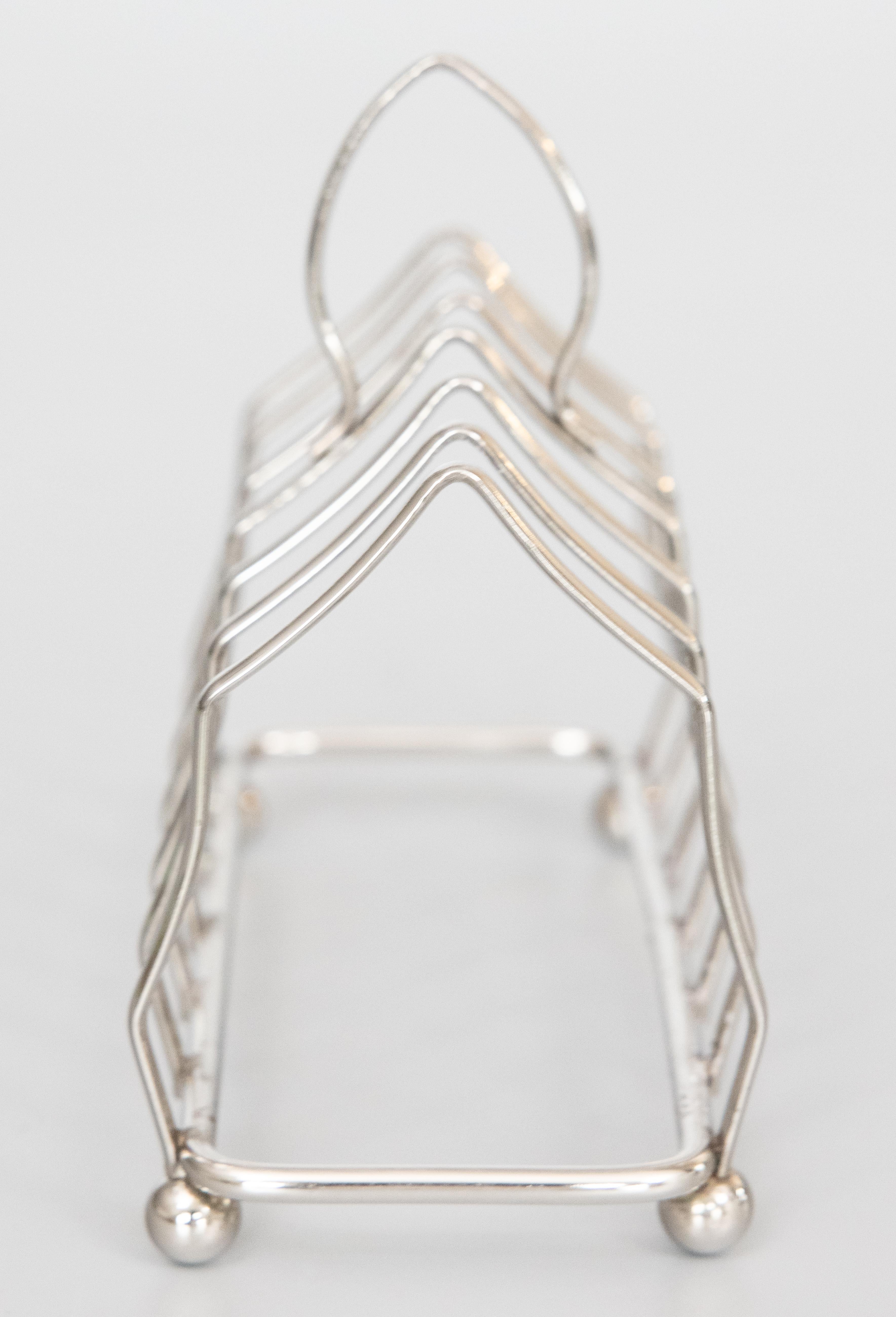 20th Century Art Deco Style English Silver Plate Toast Rack Letter Holder, circa 1950 For Sale