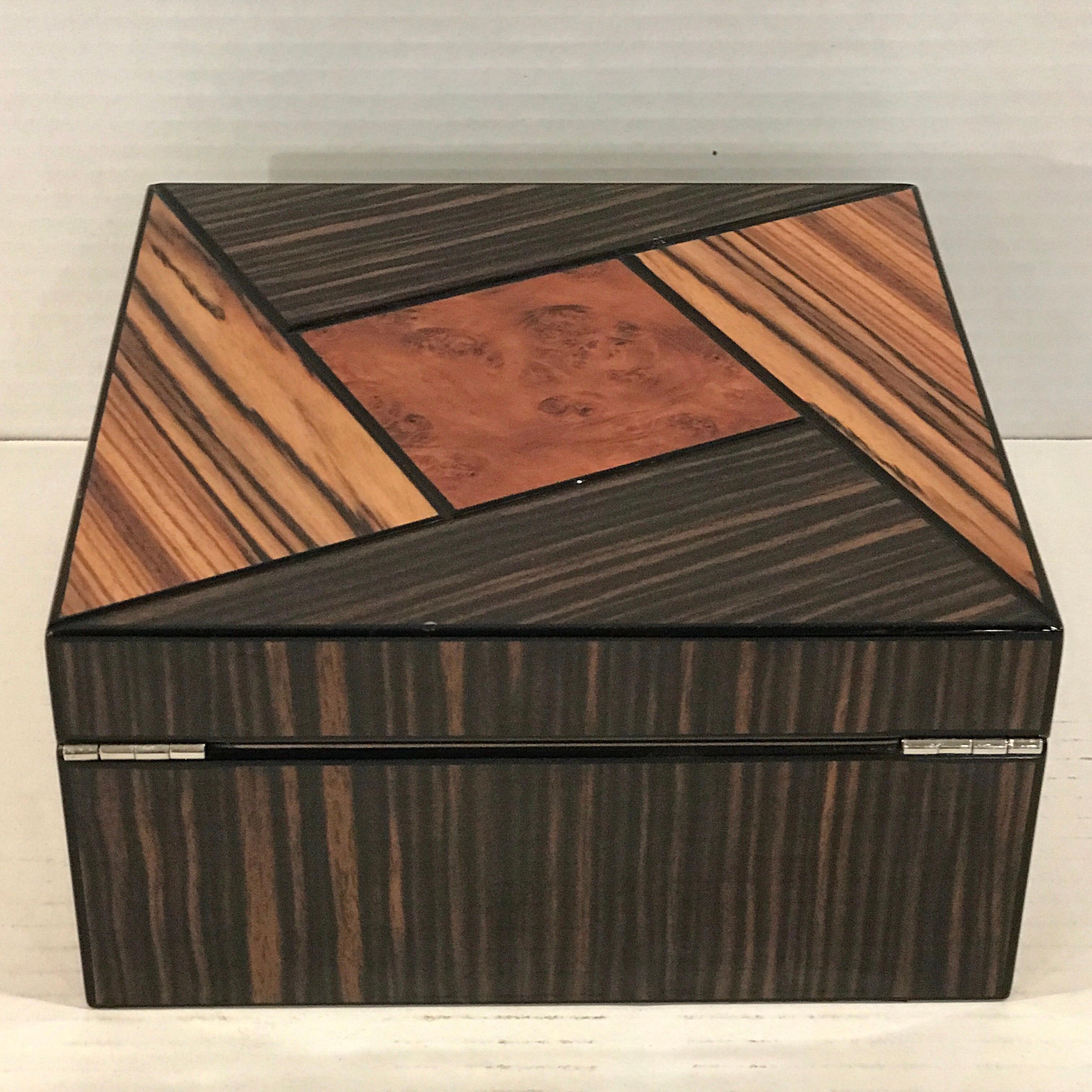 French Art Deco Style Exotic Woods Box or Humidor