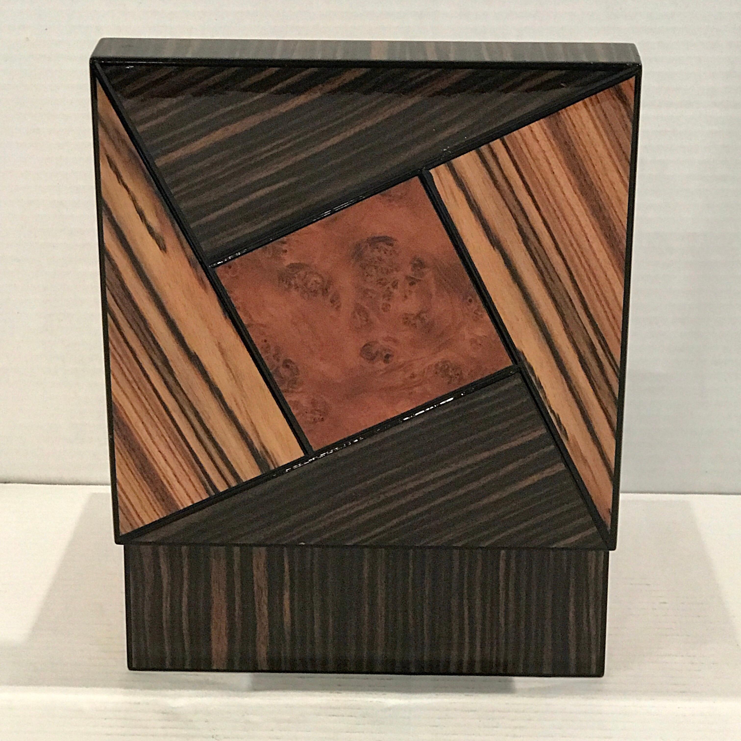 Art Deco Style Exotic Woods Box or Humidor In Excellent Condition In Atlanta, GA