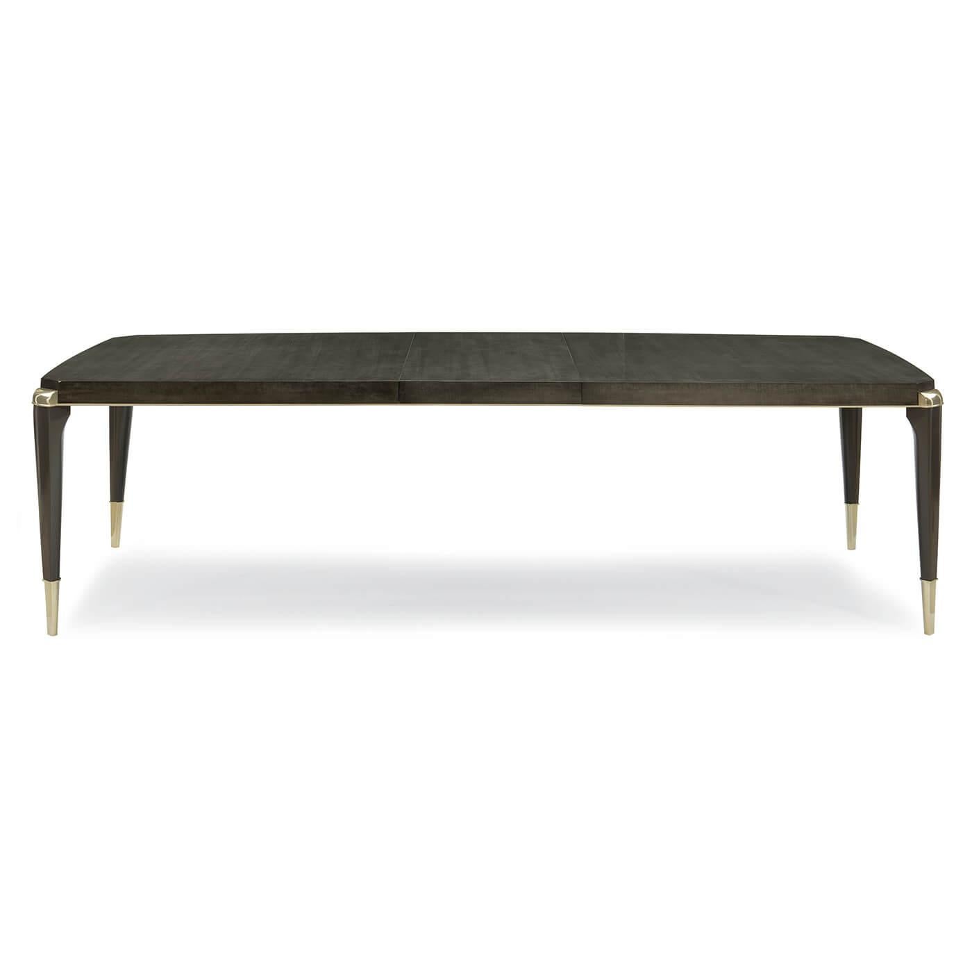 Contemporary Art Deco Style Extendable Dining Table For Sale