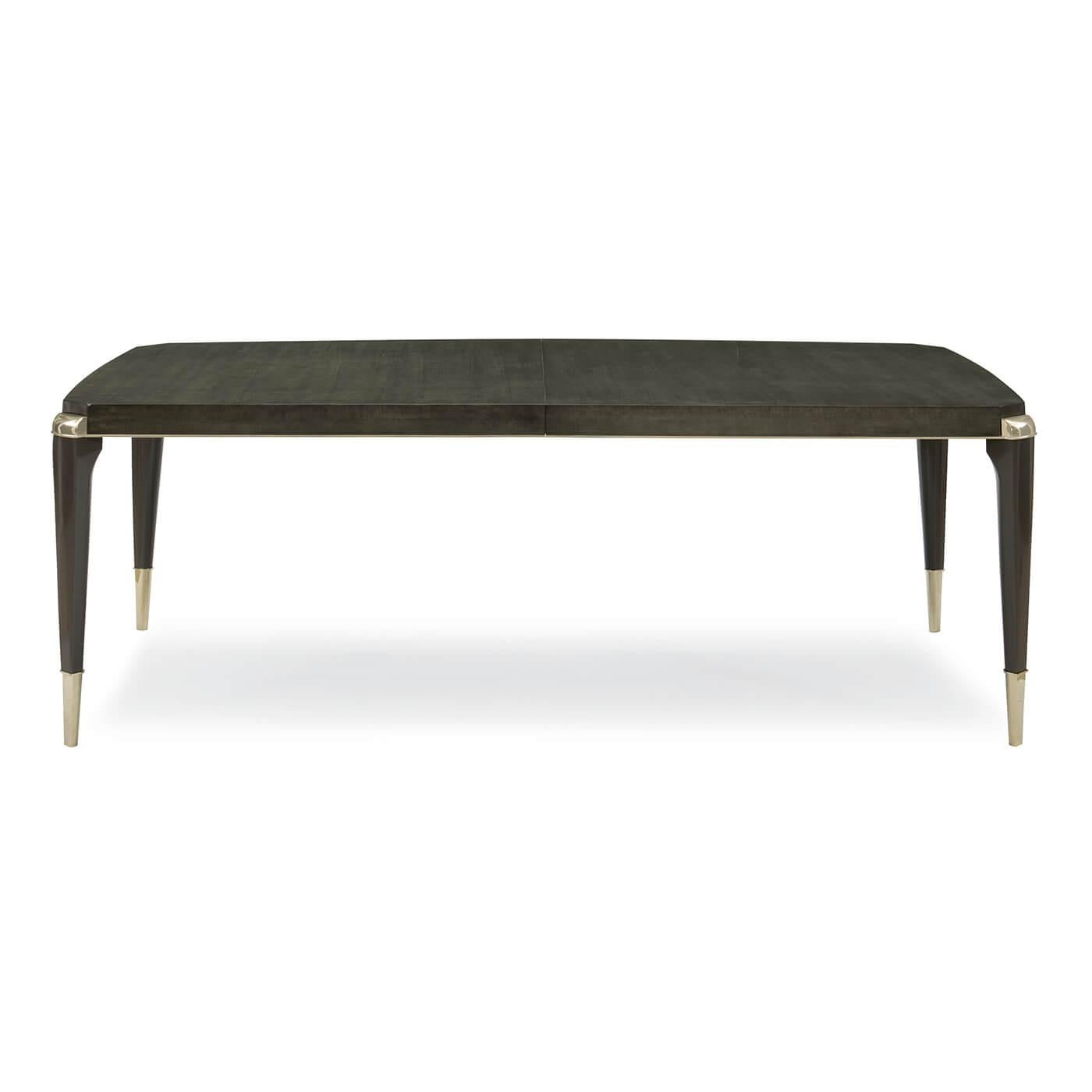 Brass Art Deco Style Extendable Dining Table For Sale