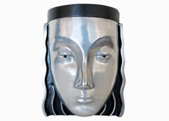 Art Deco Style Female Face Mask Wall Sconce