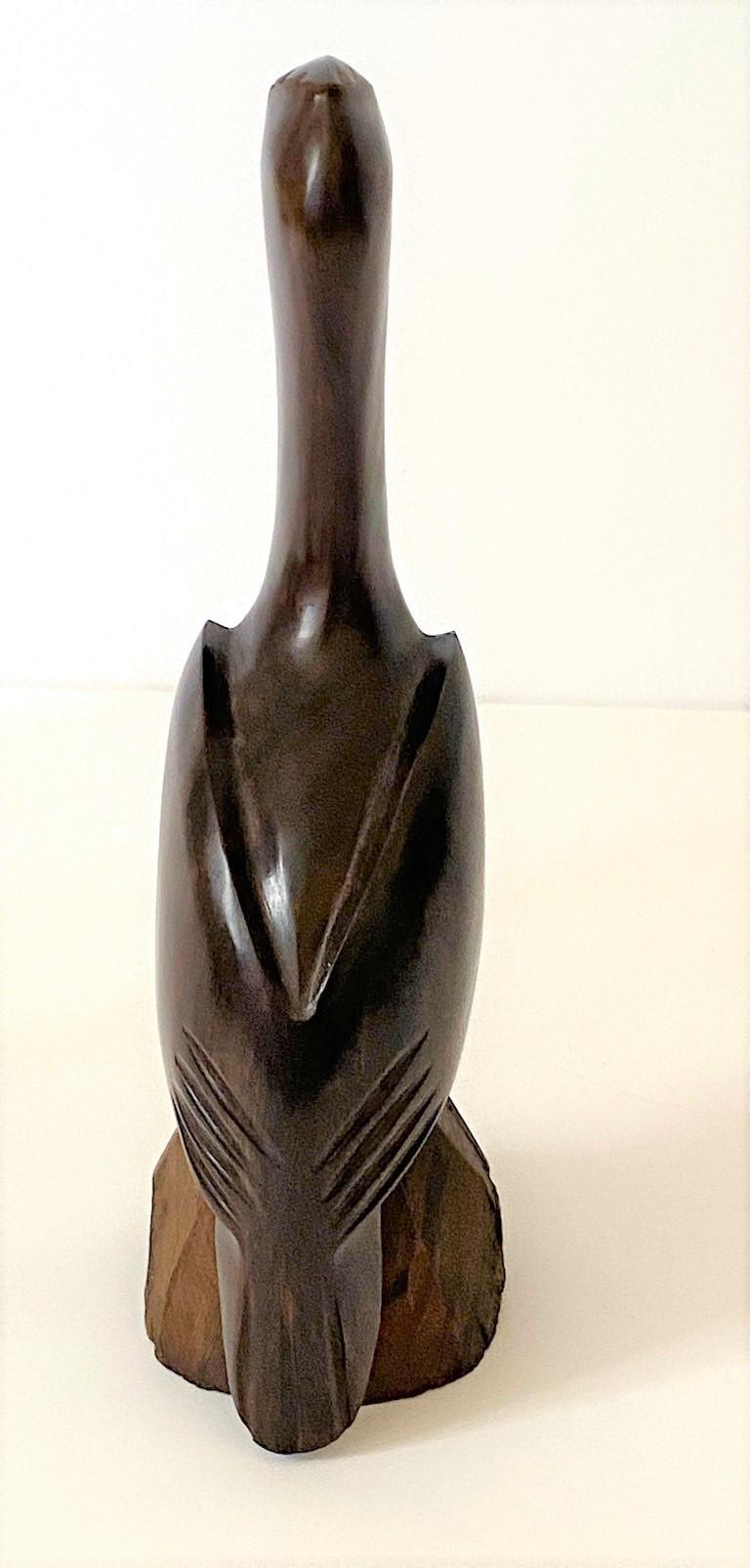 Hand-Carved Art Deco Style Figure of a Pelican For Sale